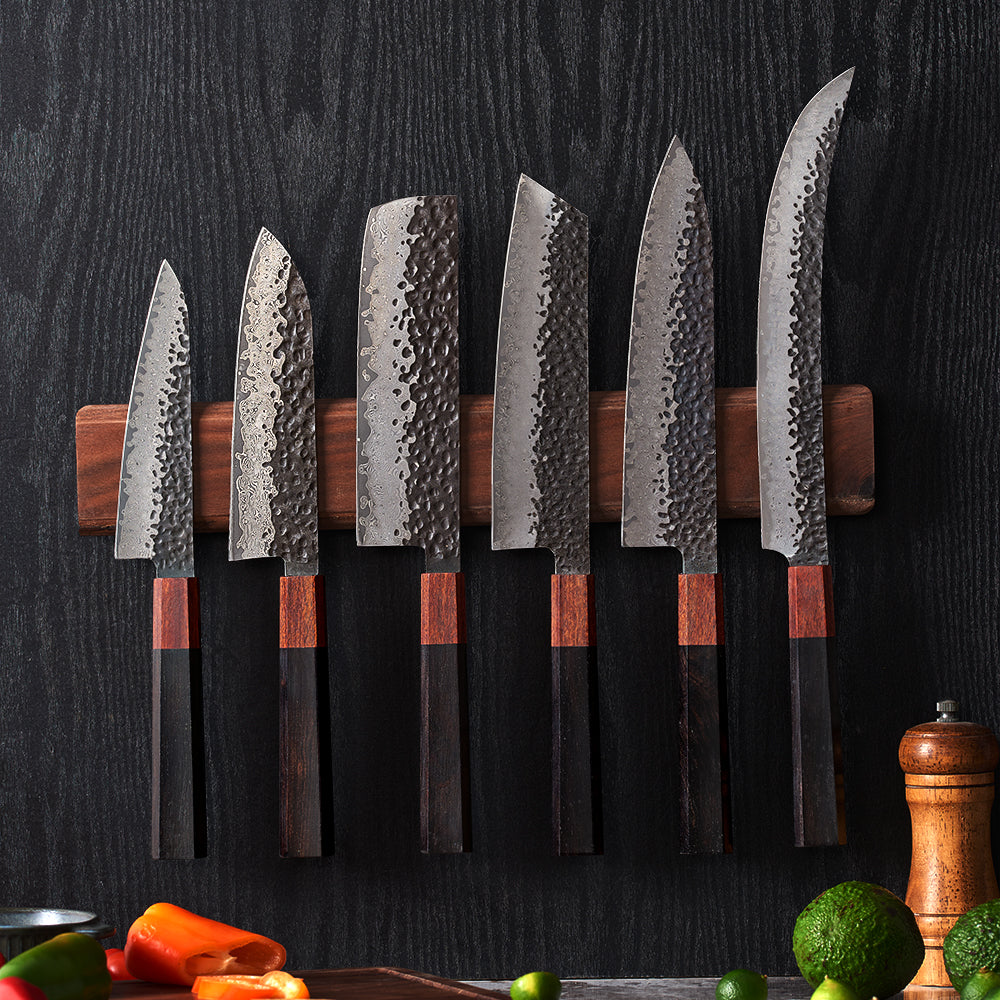 Professional Japanese Knives Collection Knife Set Premium Knives – Versatile Damascus Knives with Ebony Handle for Precision Slicing and Decorative Cutting - Hikari