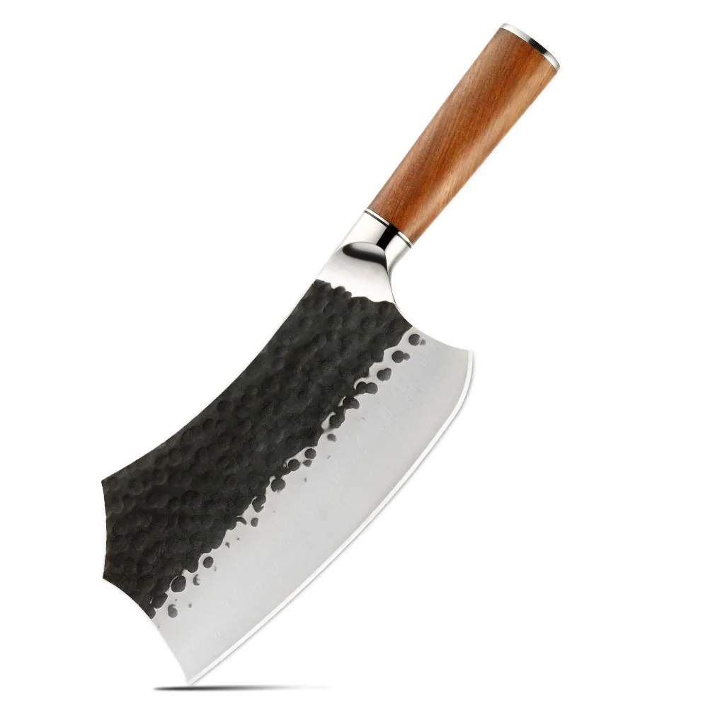 Bunka Irregular High-Carbon Stainless Steel Rosewood Handle 18cm - Hikari