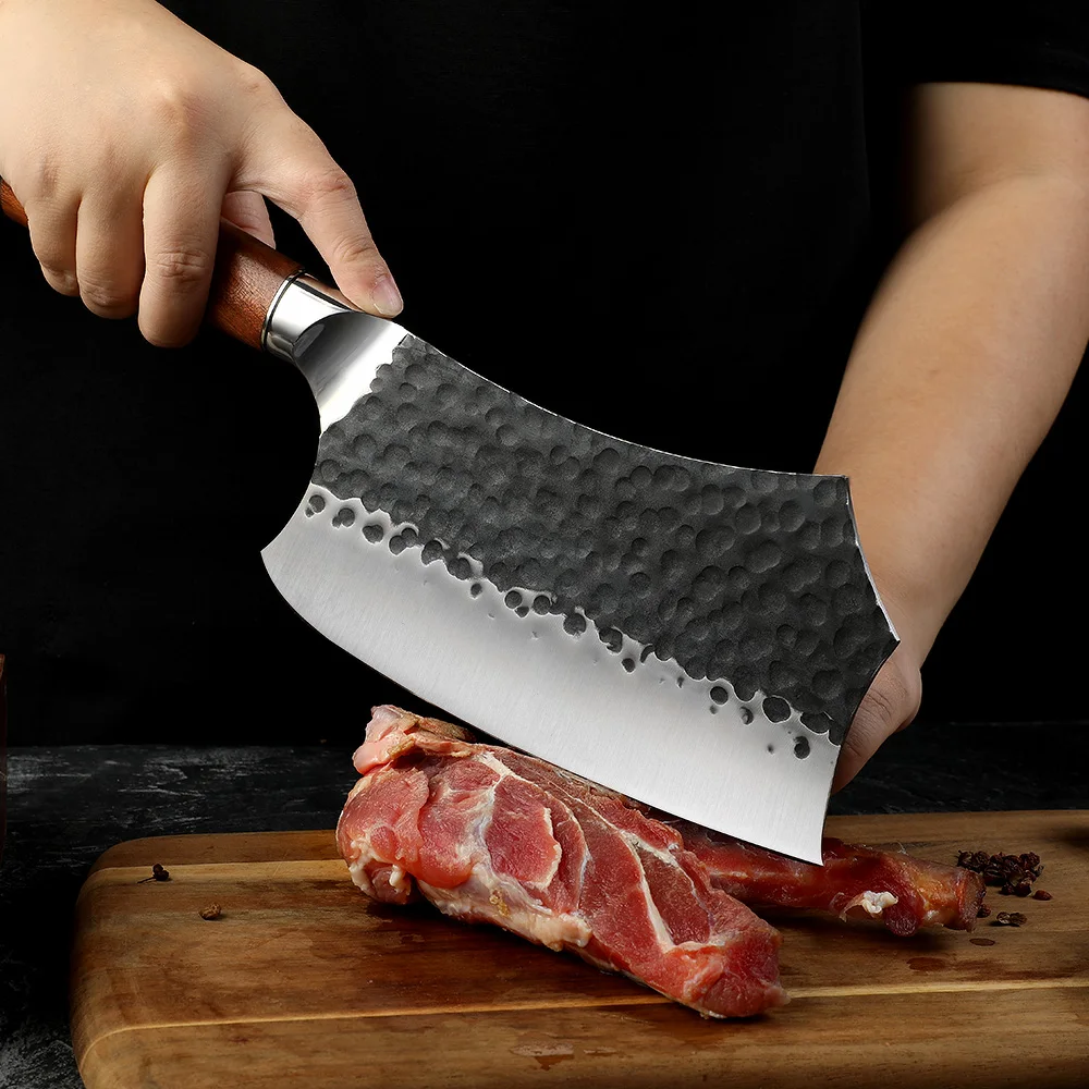 Bunka Irregular High-Carbon Stainless Steel Rosewood Handle 18cm - Hikari