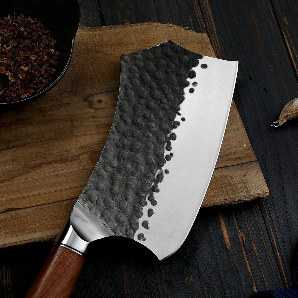 Bunka Irregular High-Carbon Stainless Steel Rosewood Handle 18cm - Hikari
