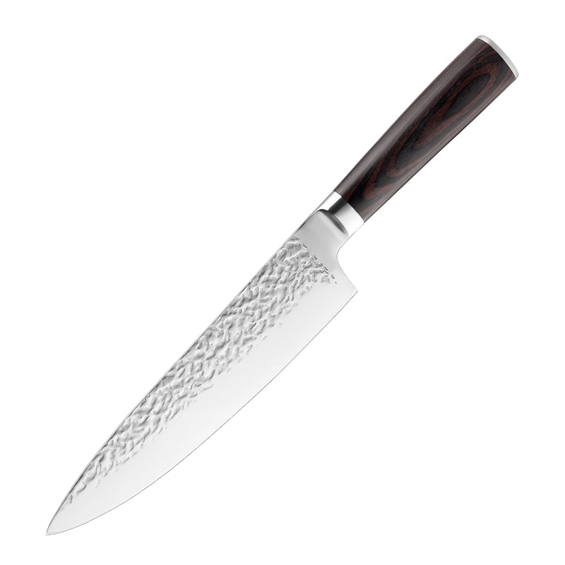 Hikari Knife Stainless Steel knife hammered blade with pakawood handle professional chef knife