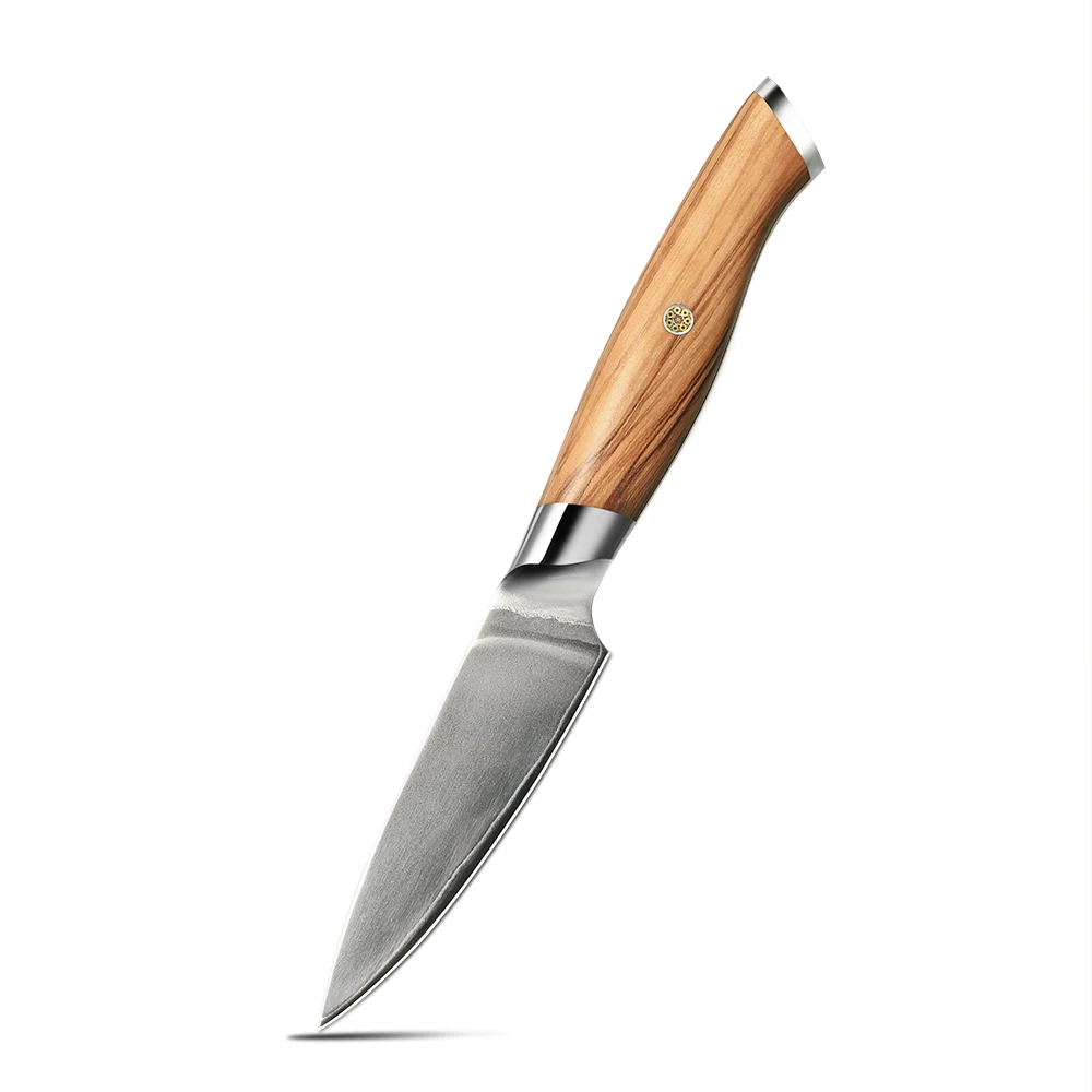 Professional Paring Knife, Hikari – VG-10 Steel Blade with Olive Wood Handle – Precision Knife for Small Kitchen Tasks - Hikari