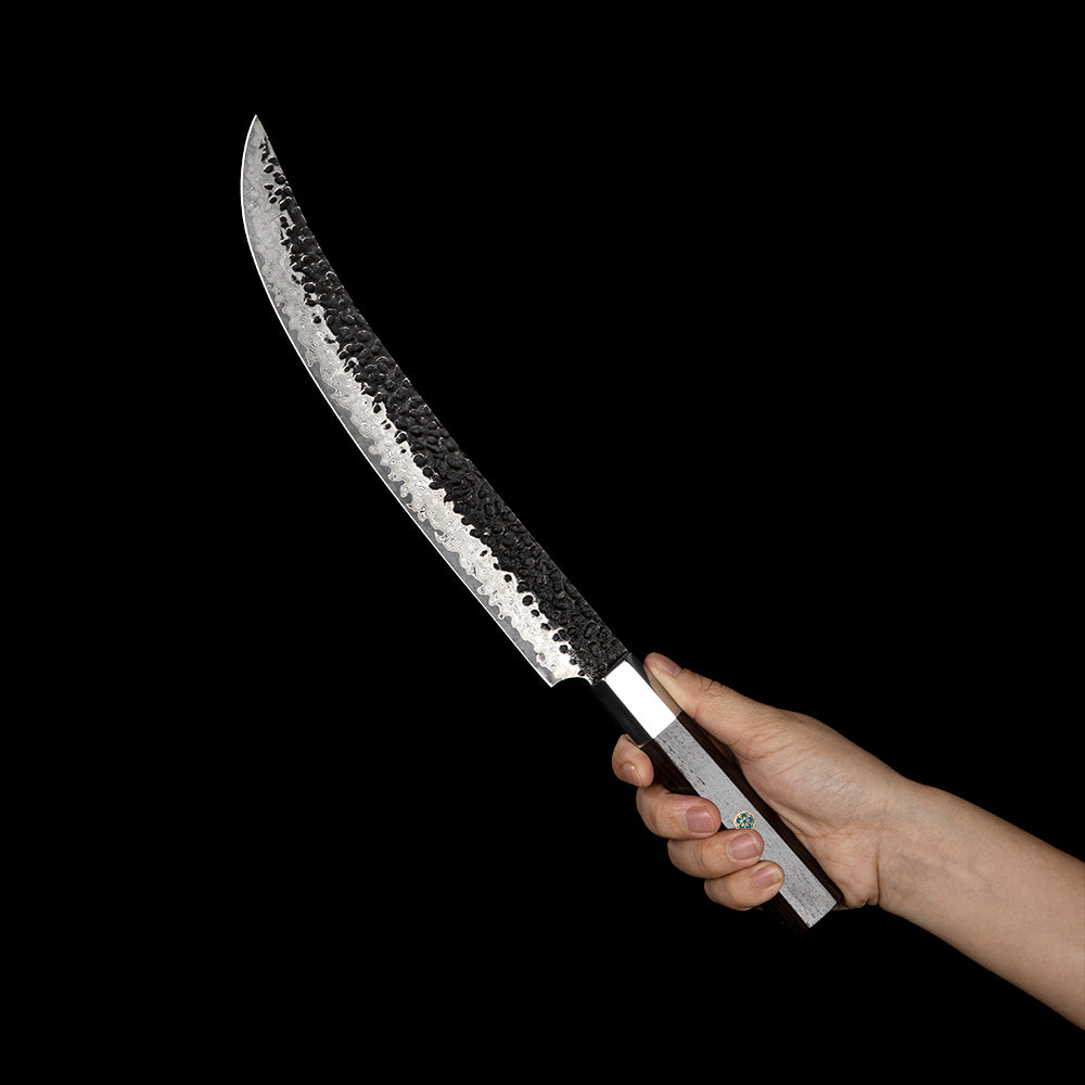 Slaughter VG-10 Kurouchi, damasceński z efektem młotkowania, rękojeść z hebanu, 25 cm
