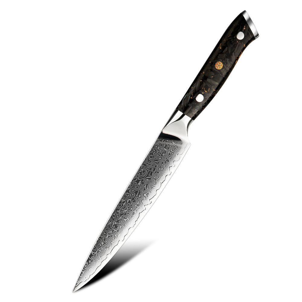 Professional Petty Knife, Hikari – Damascus VG -10 Steel Blade, Resin Full Tang Handle, Small Kitchen Knife - Hikari